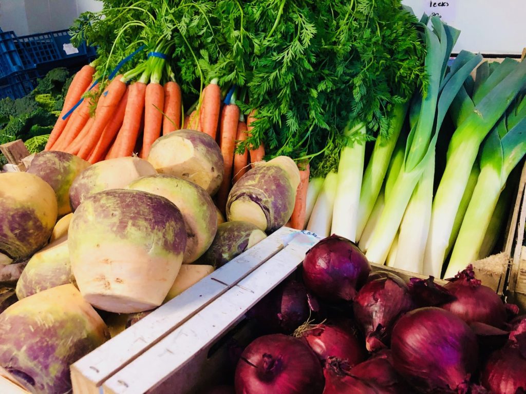 fresh veg on sale in the shop